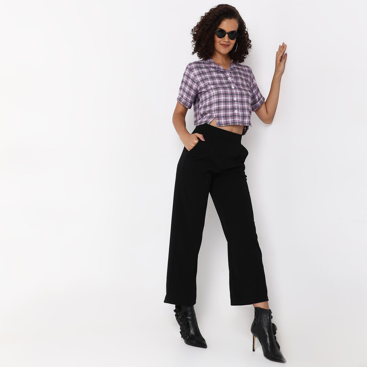 Relaxed Fit Checkered Top