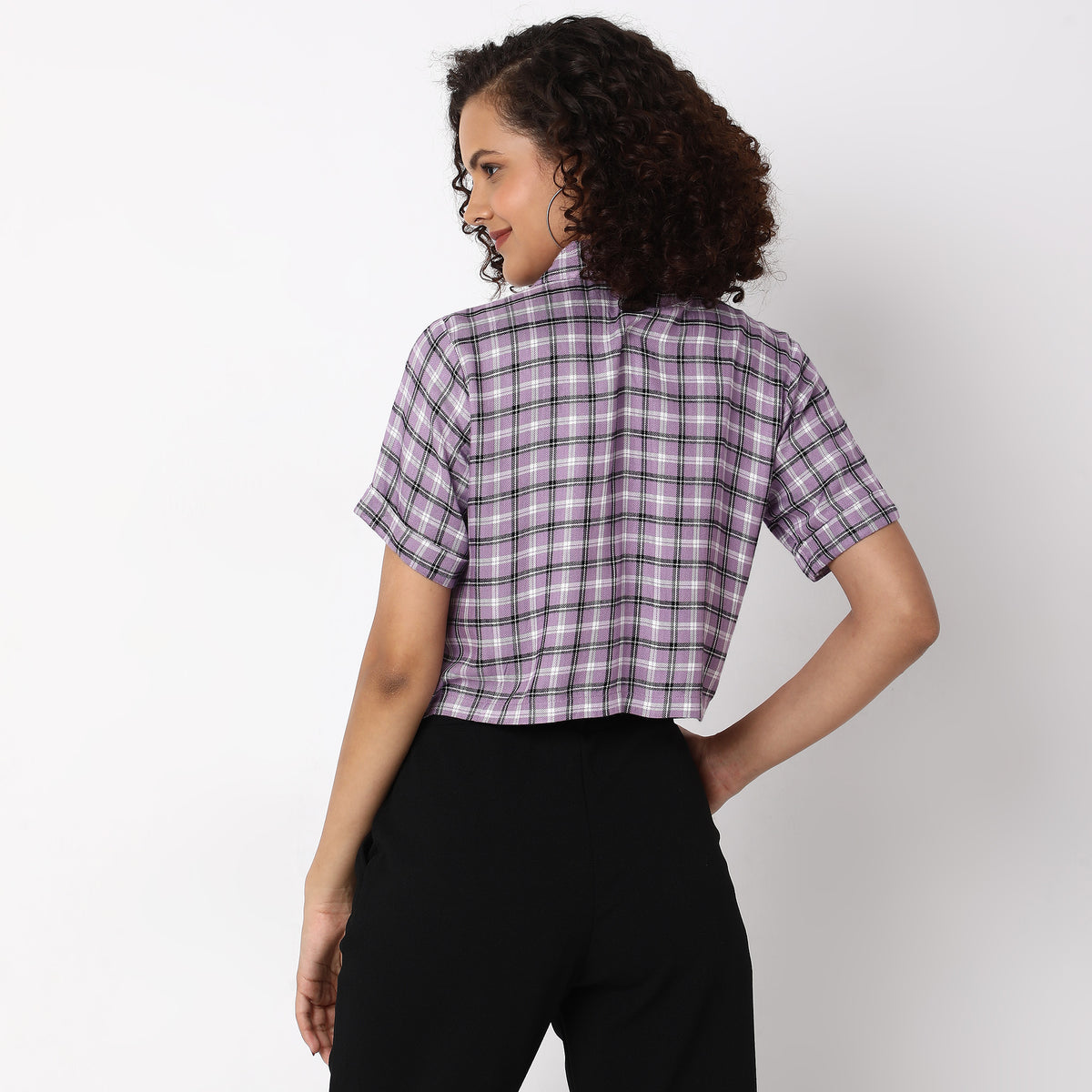 Relaxed Fit Checkered Top