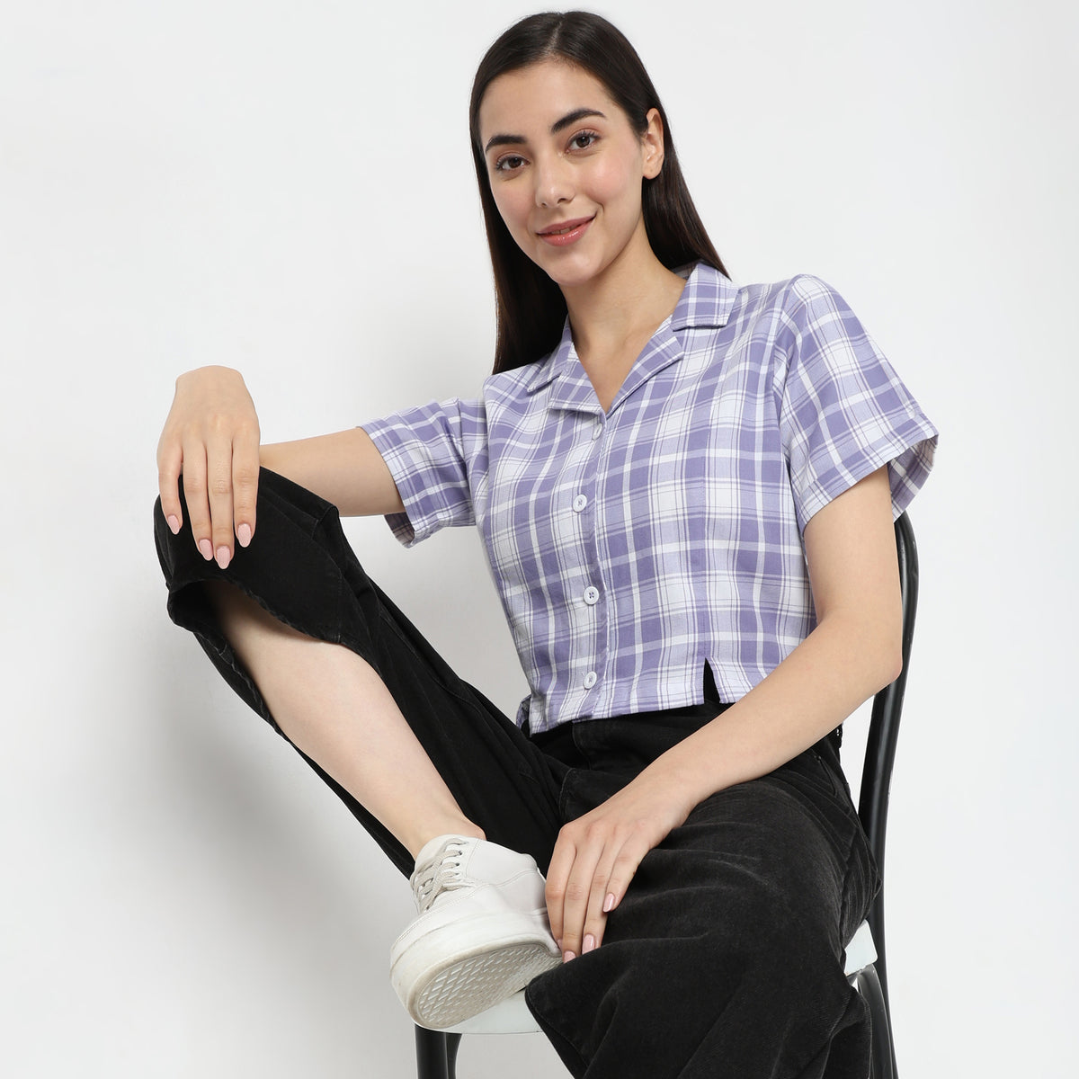 Regular Fit Checkered Top