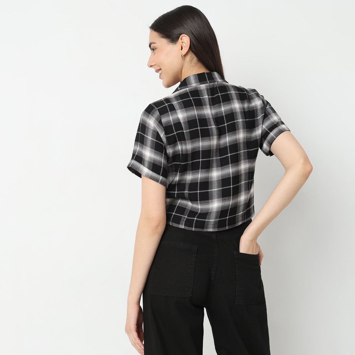 Regular Fit Checkered Top