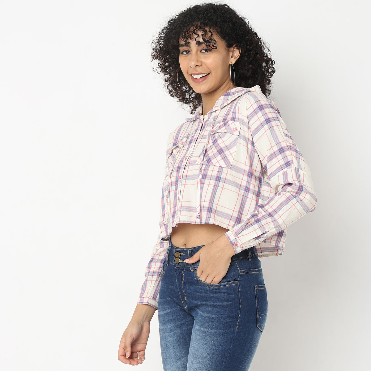 Regular Fit Checkered Top