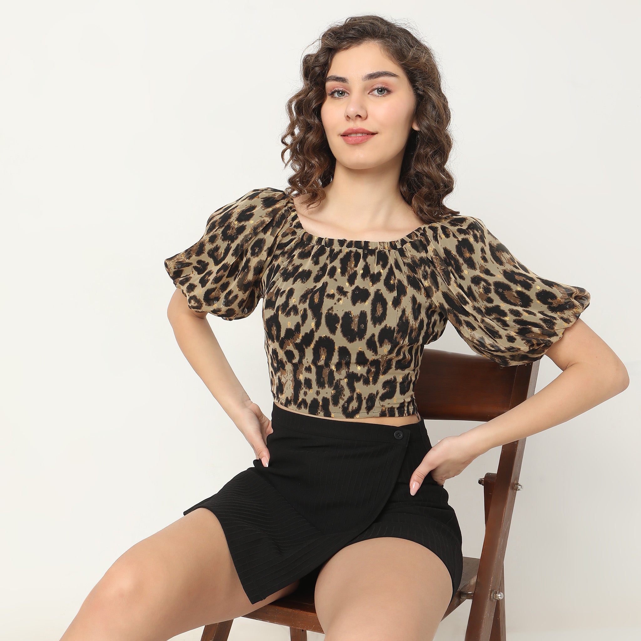 Fitted Animal Print Top
