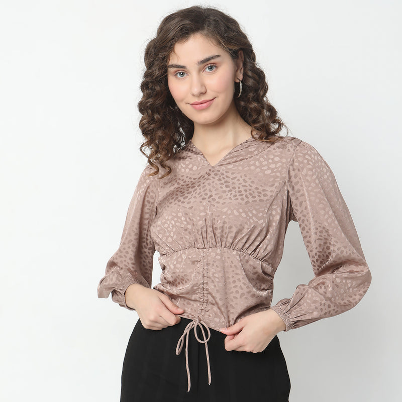 Slim Fit Jacquard Top