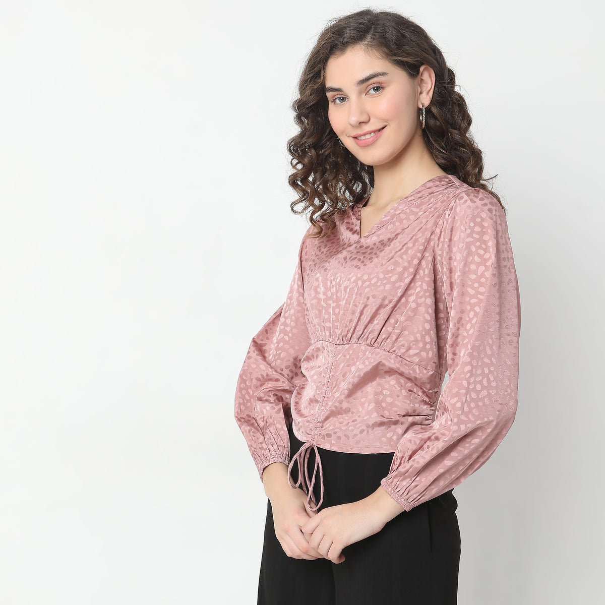 Slim Fit Jacquard Top