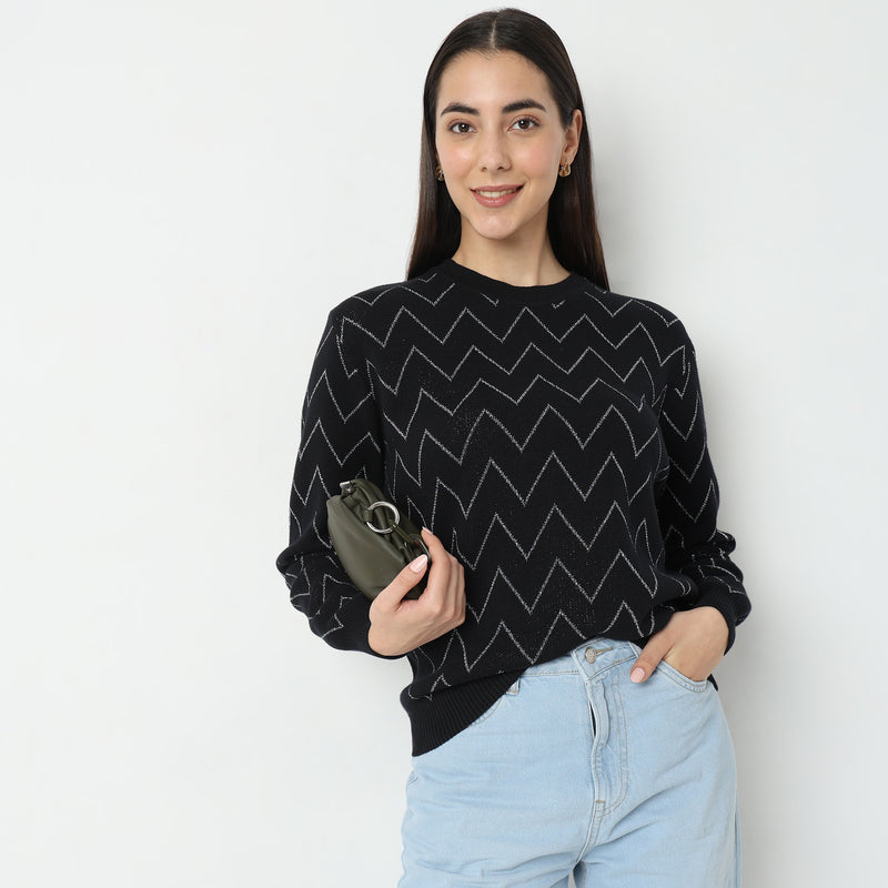 Regular Fit Chevron Sweater