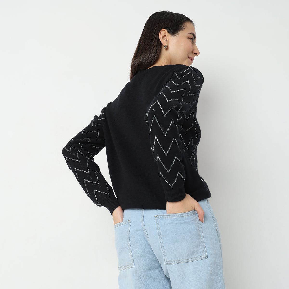 Regular Fit Chevron Sweater