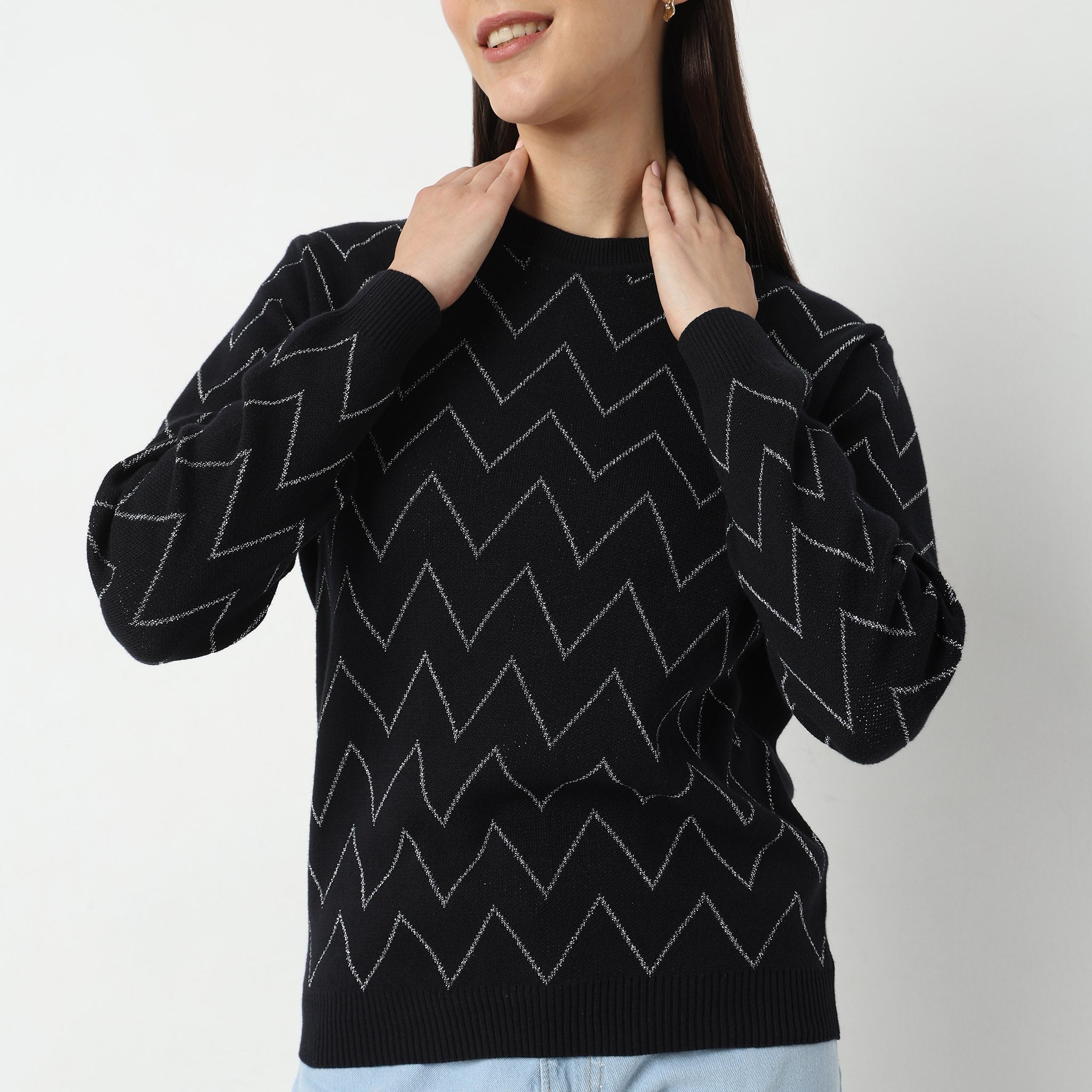 Womens hot sale chevron sweater