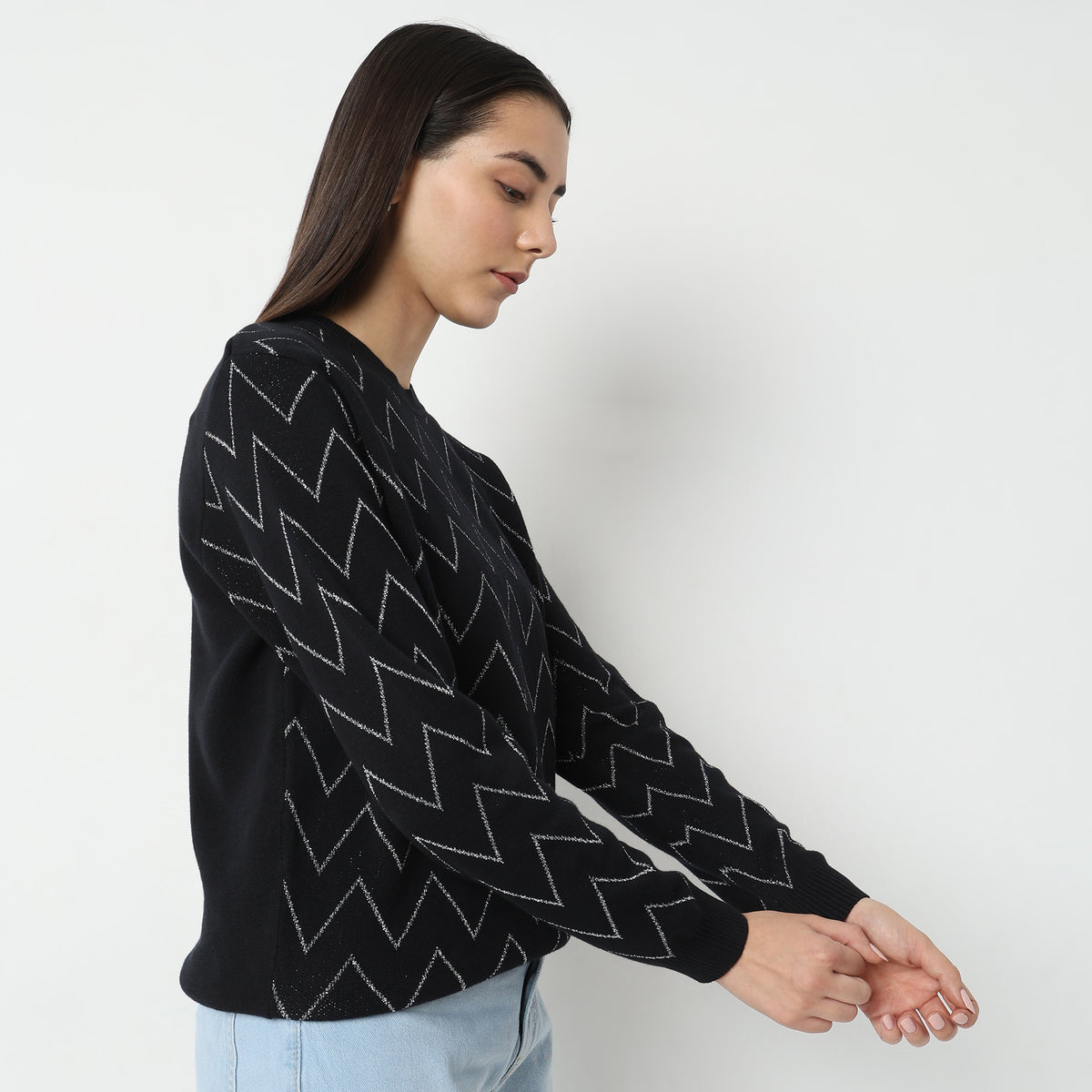 Regular Fit Chevron Sweater