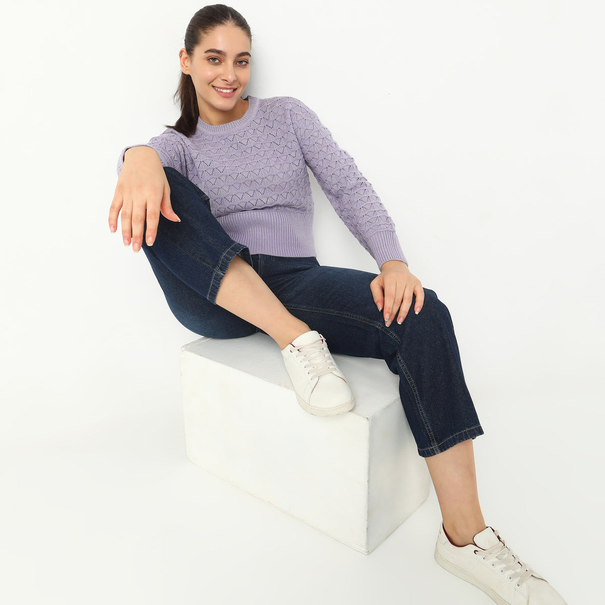 Regular Fit Solid Sweater