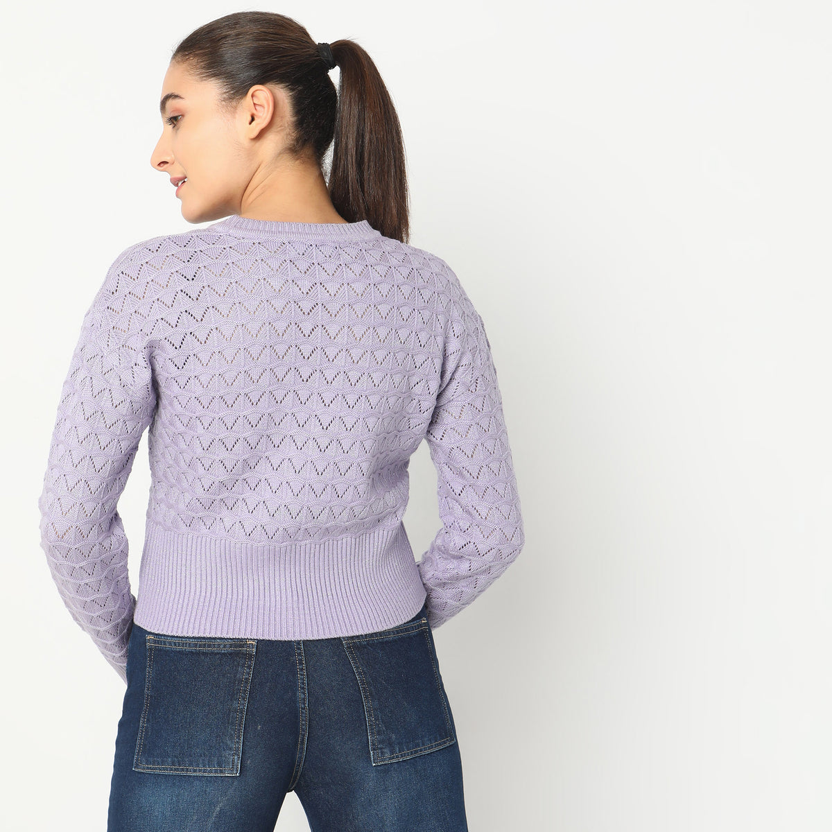 Regular Fit Solid Sweater