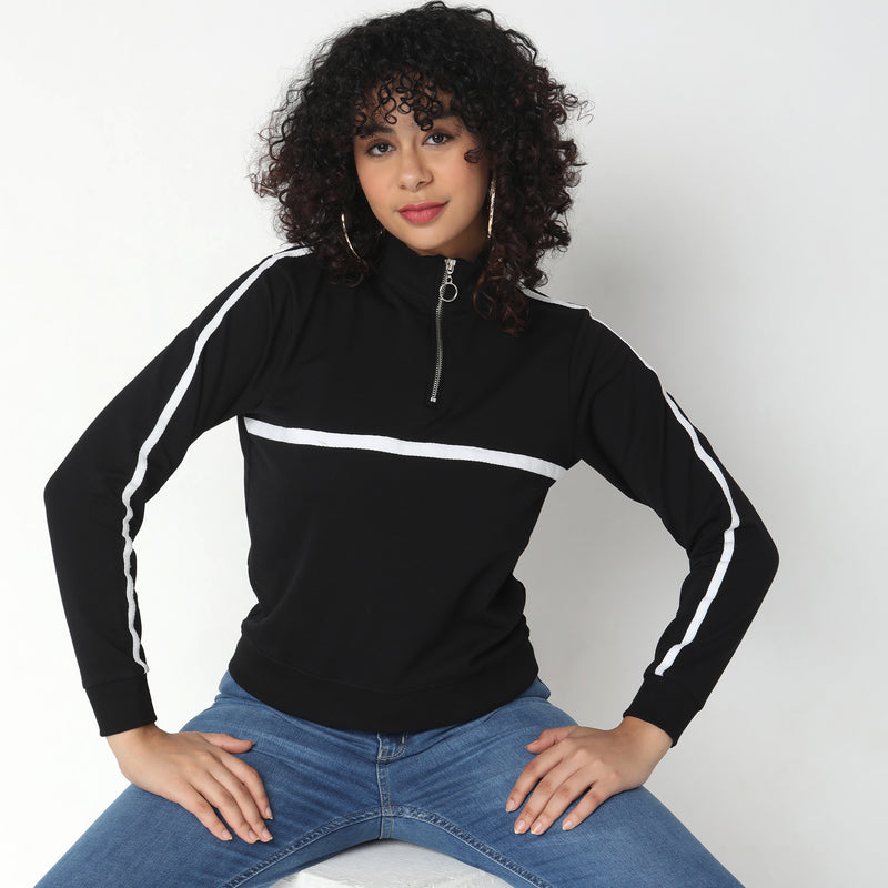 Regular Fit Solid Sweatshirts