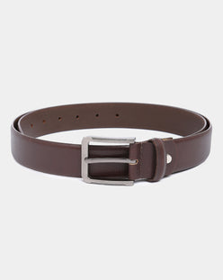 Men Wearing Genuine Leather Brown Belts