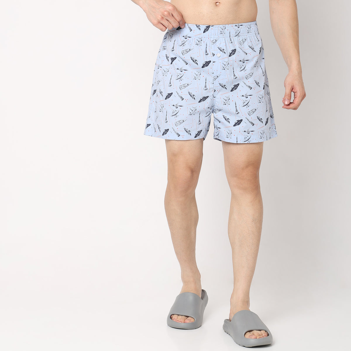 Regular Fit Printed Mid Rise Shorts