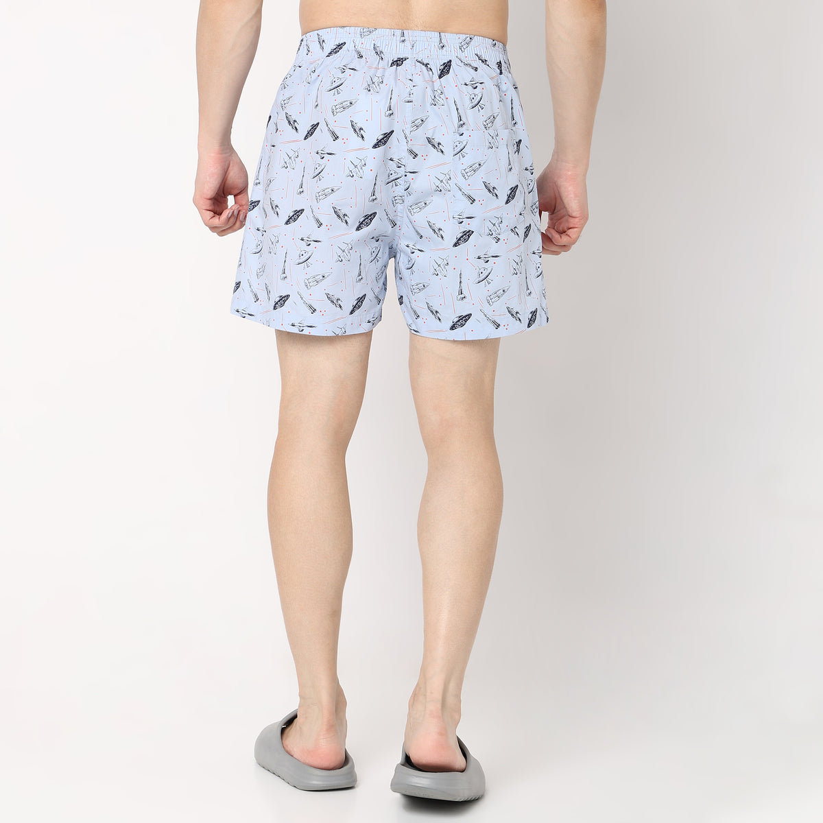 Regular Fit Printed Mid Rise Shorts