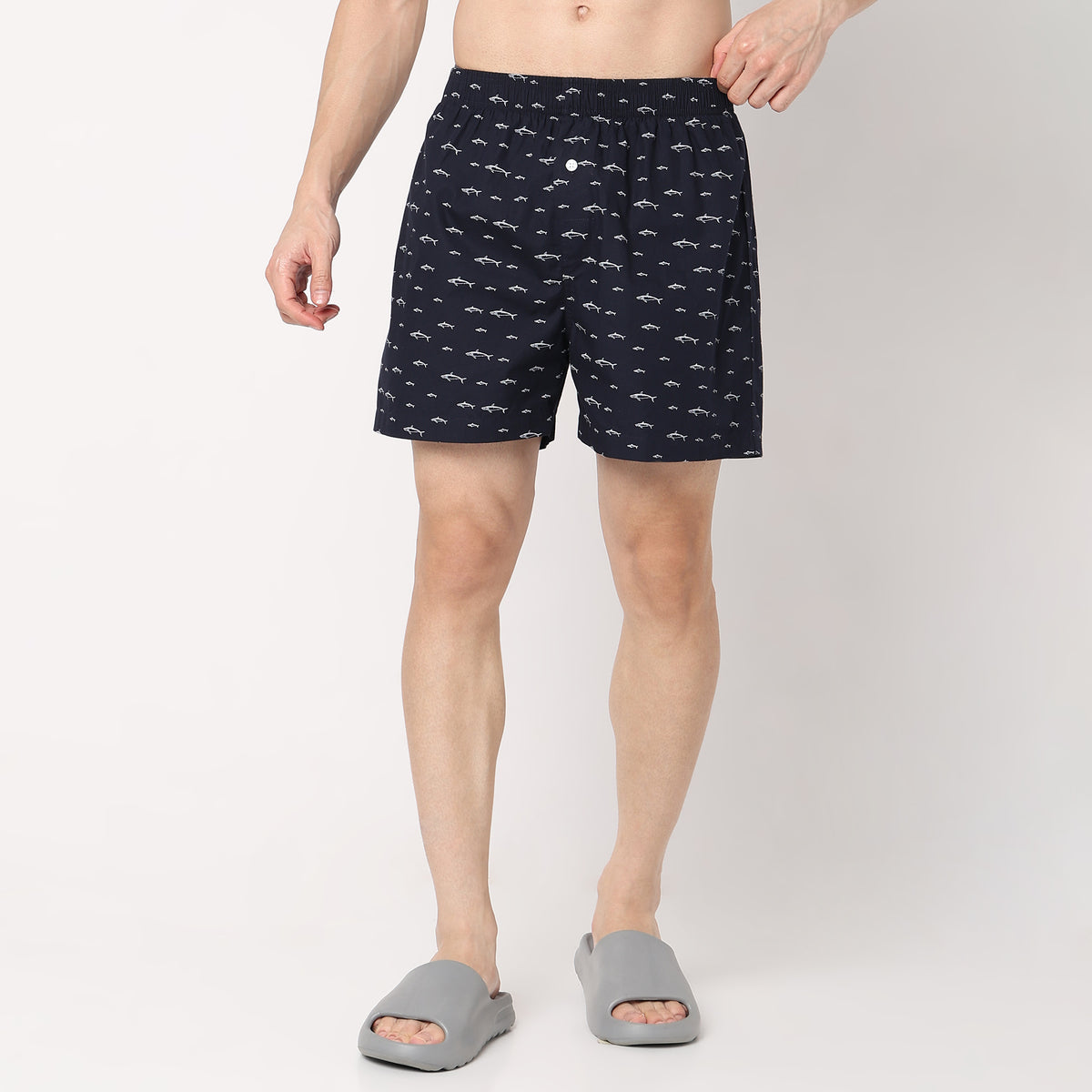 Regular Fit Printed Mid Rise Shorts