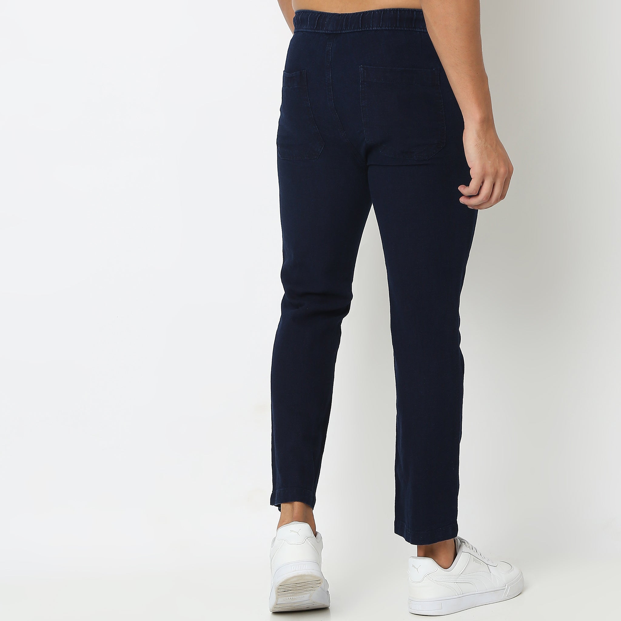 Regular Fit Solid Mid Rise Lounge Pants