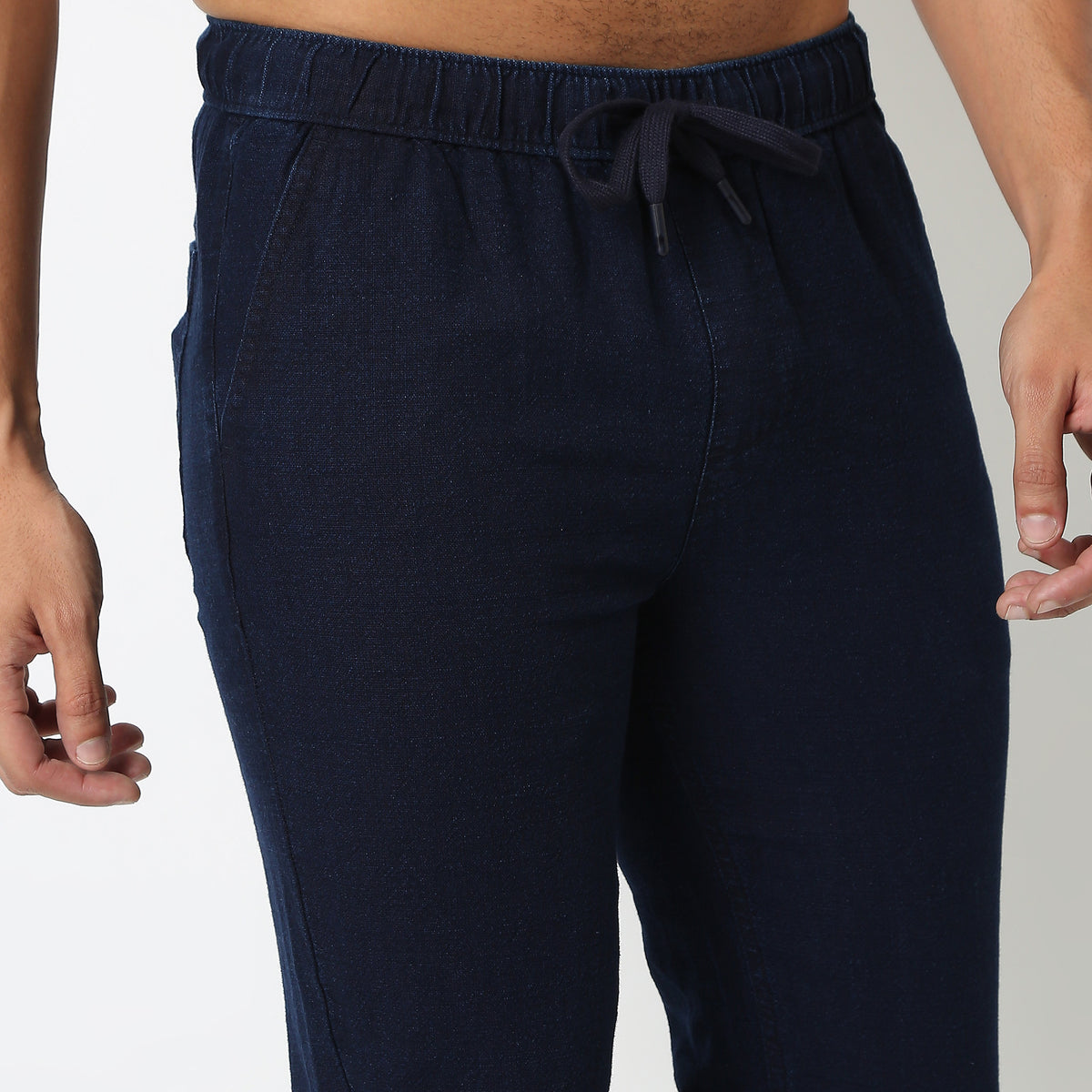 Regular Fit Solid Mid Rise Lounge Pants