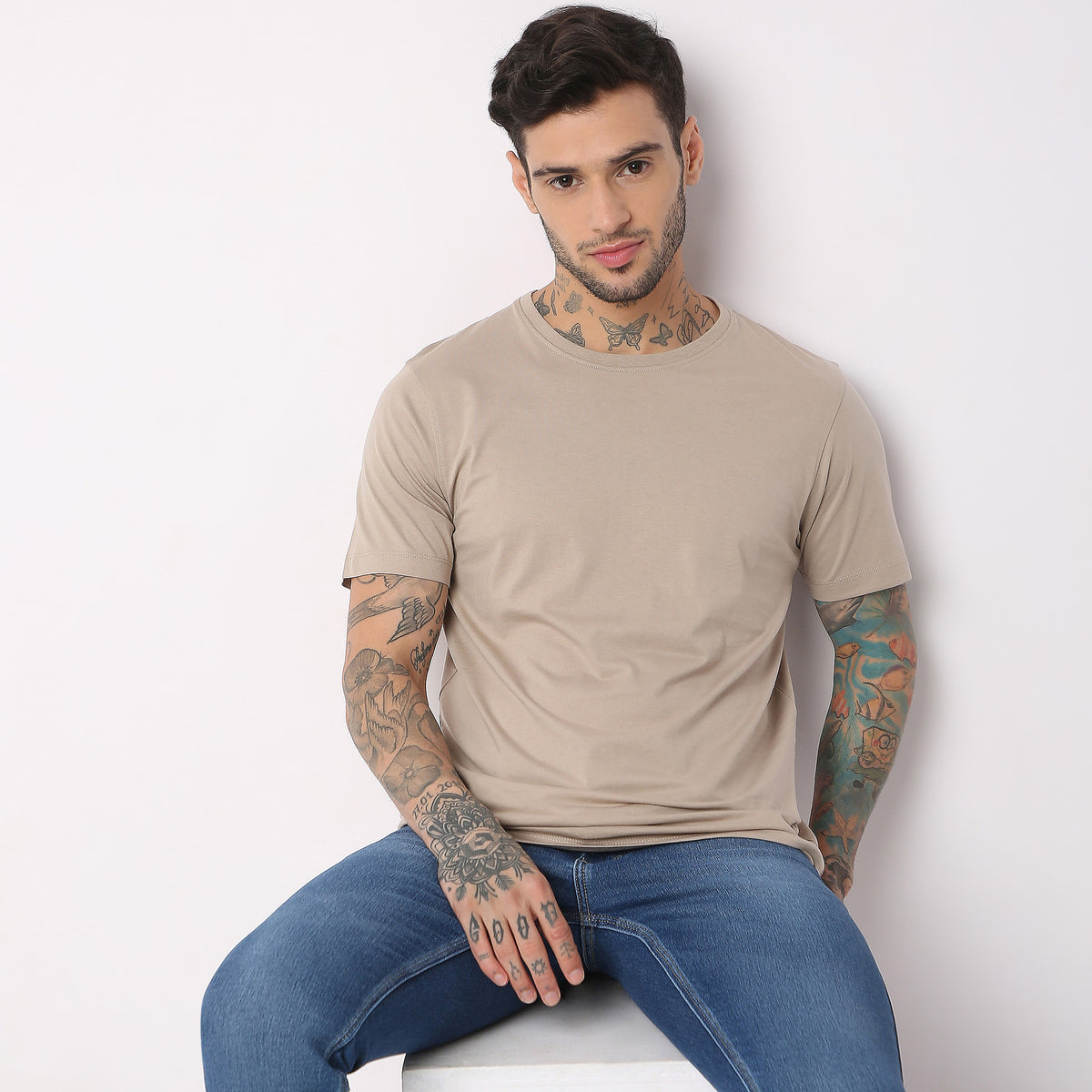 Regular Fit Solid T-Shirt