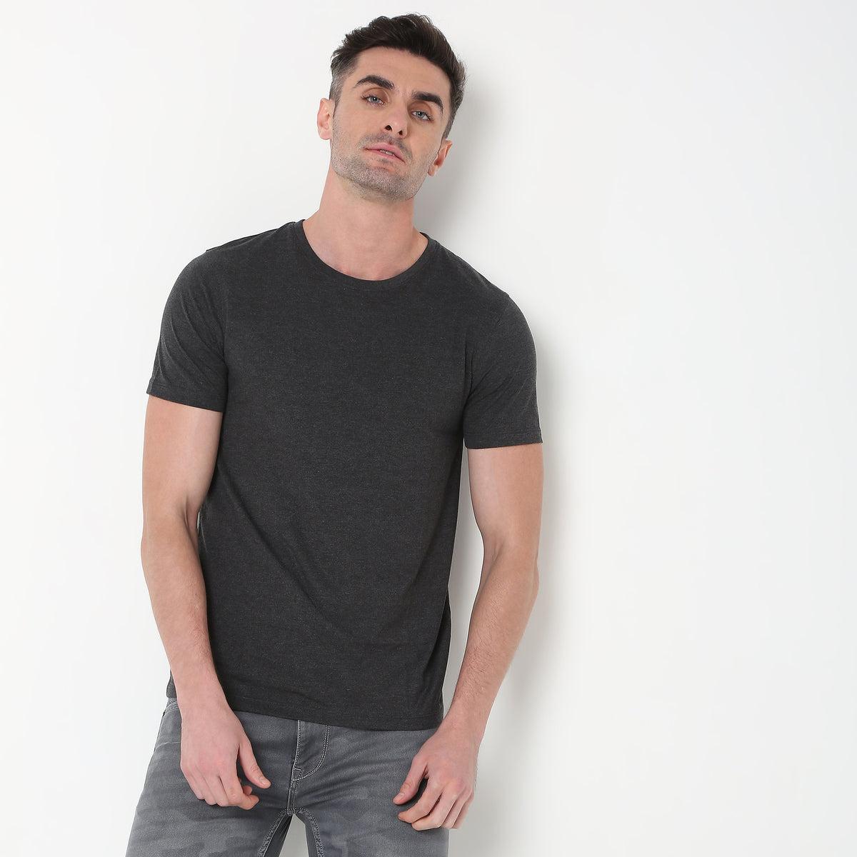 Regular Fit Solid T-Shirt