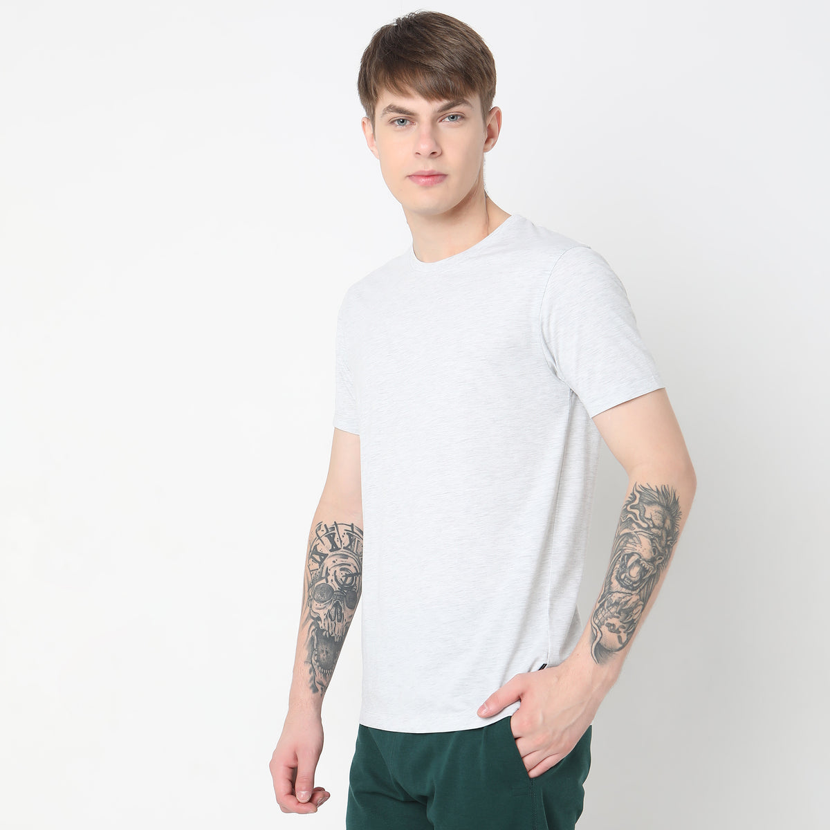 Regular Fit Solid T-Shirt