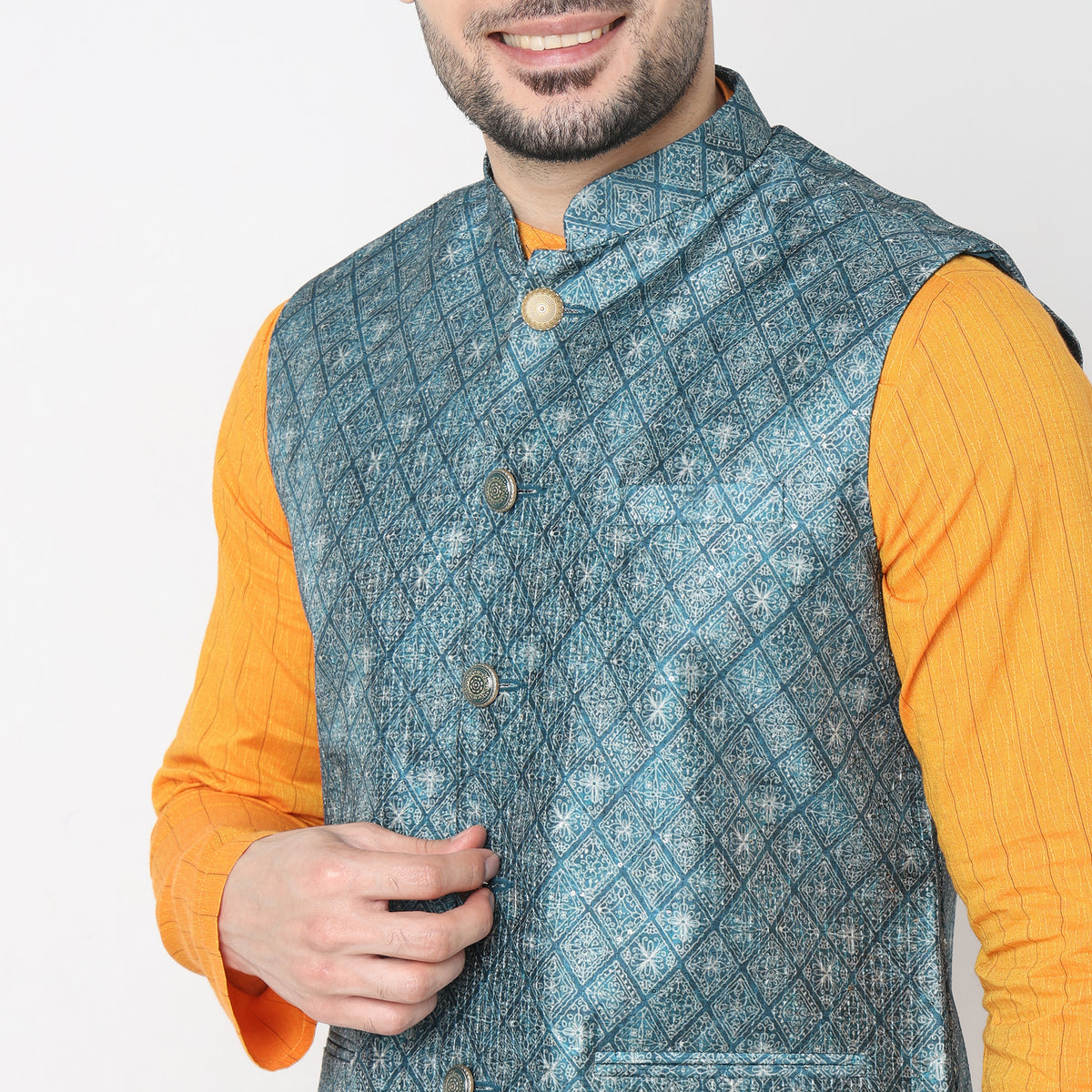 Regular Fit Jacquard Ethnic Jacket