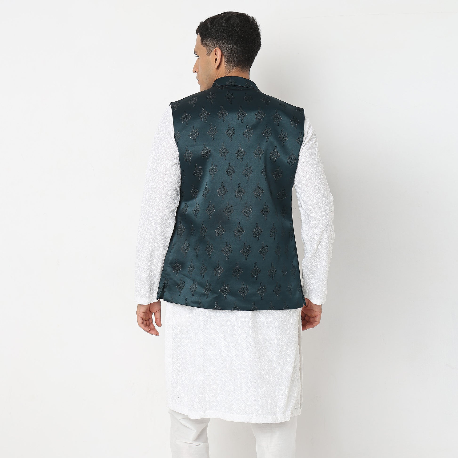 Regular Fit Jacquard Ethnic Jacket