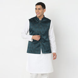Regular Fit Jacquard Ethnic Jacket