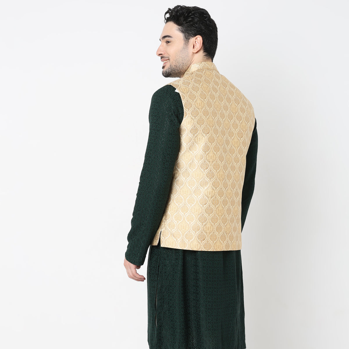 Regular Fit Jacquard Ethnic Jacket