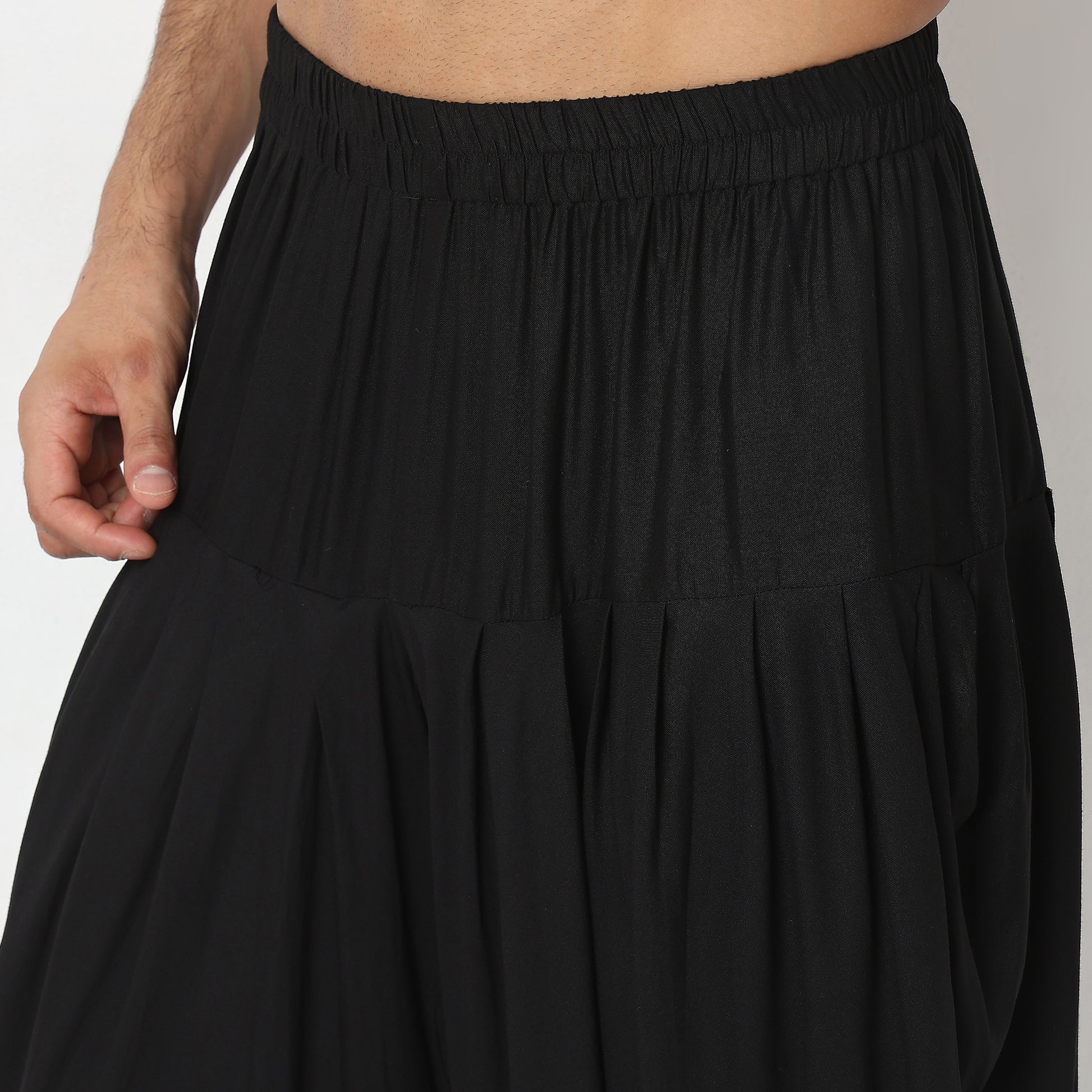 Regular Fit Solid Mid Rise Ethnic Pants