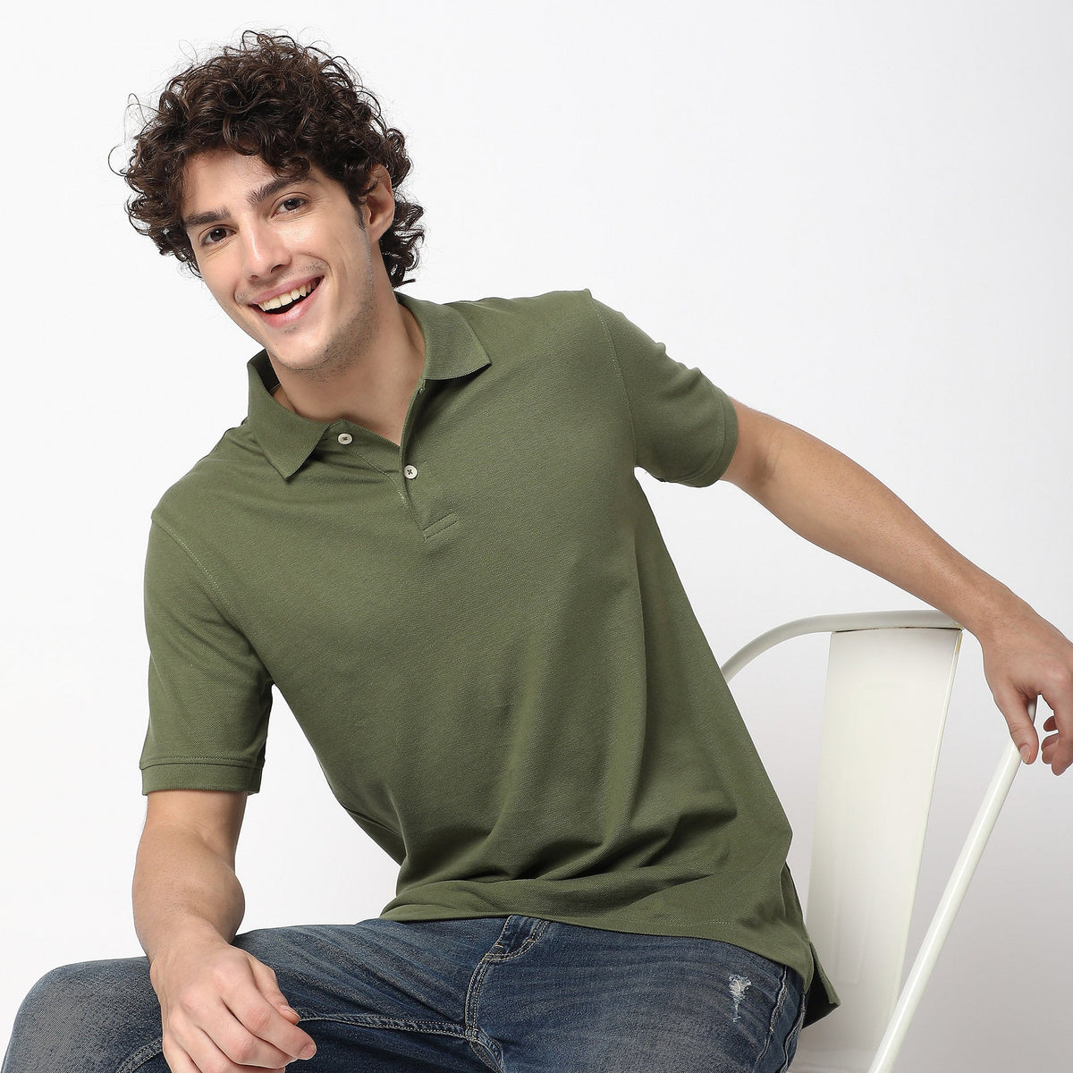 Regular Fit Solid Polo T-Shirt