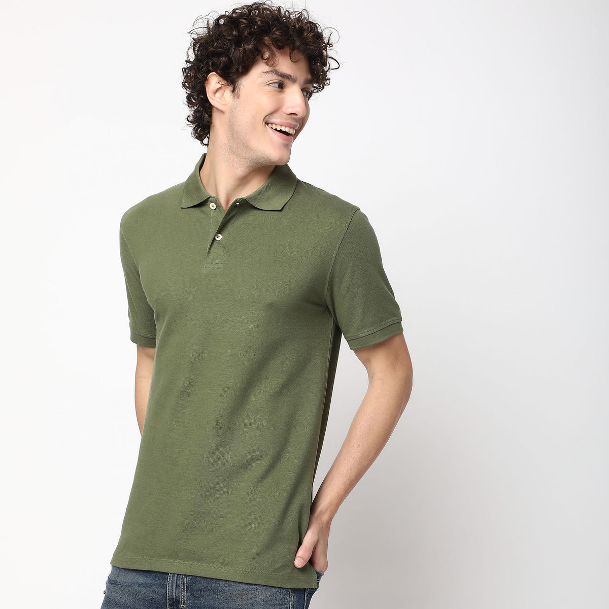 Regular Fit Solid Polo T-Shirt