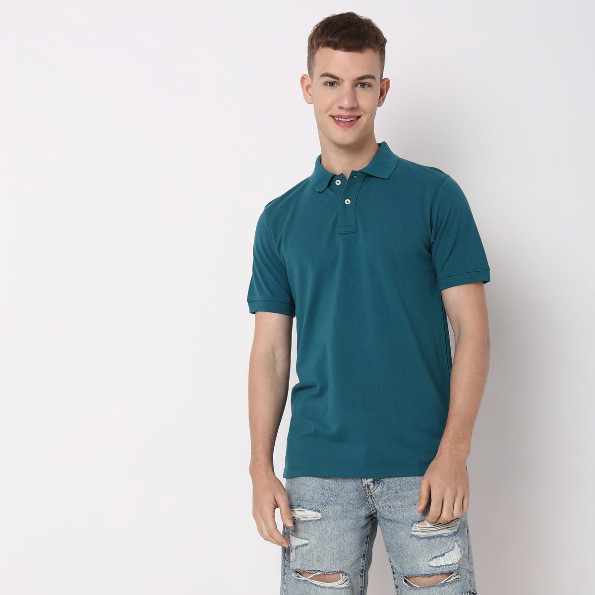 Regular Fit Solid Polo T-Shirt