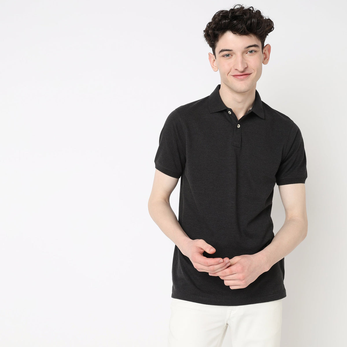 Regular Fit Solid Polo T-Shirt