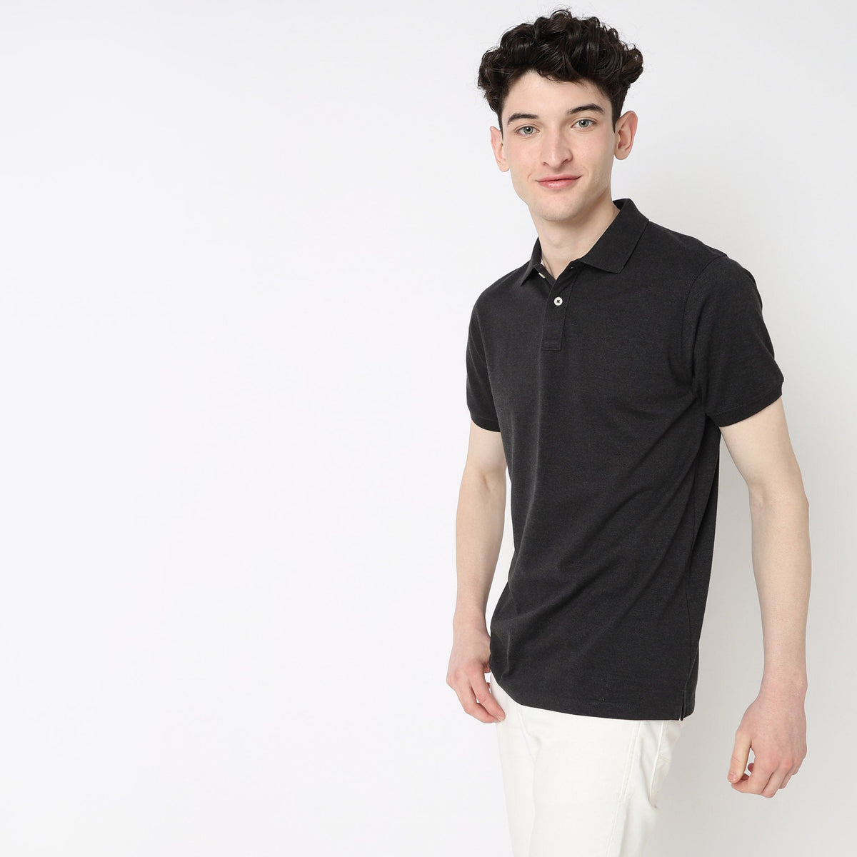 Regular Fit Solid Polo T-Shirt