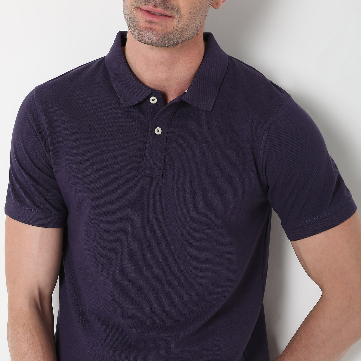 Regular Fit Solid Polo T-shirt