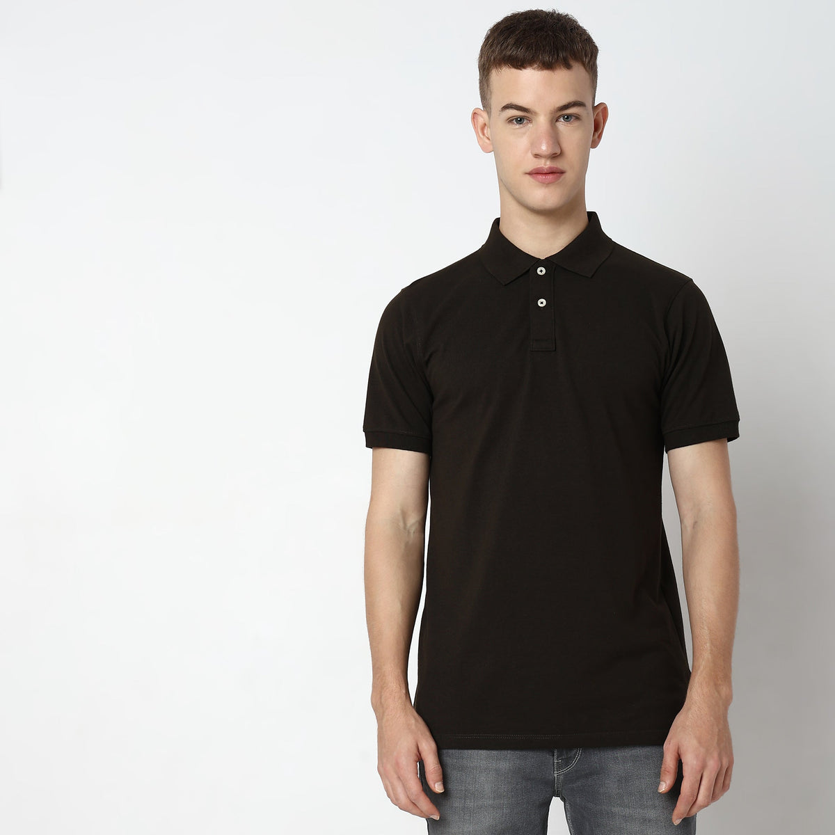 Regular Fit Solid Polo T-Shirt