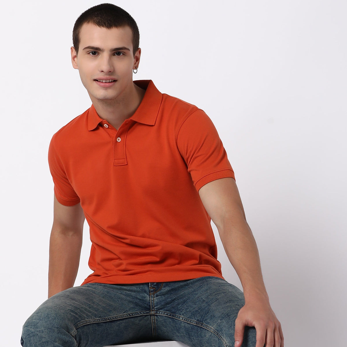 Regular Fit Solid Polo T-shirt