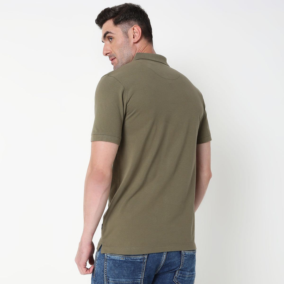 Regular Fit Solid Polo T-shirt