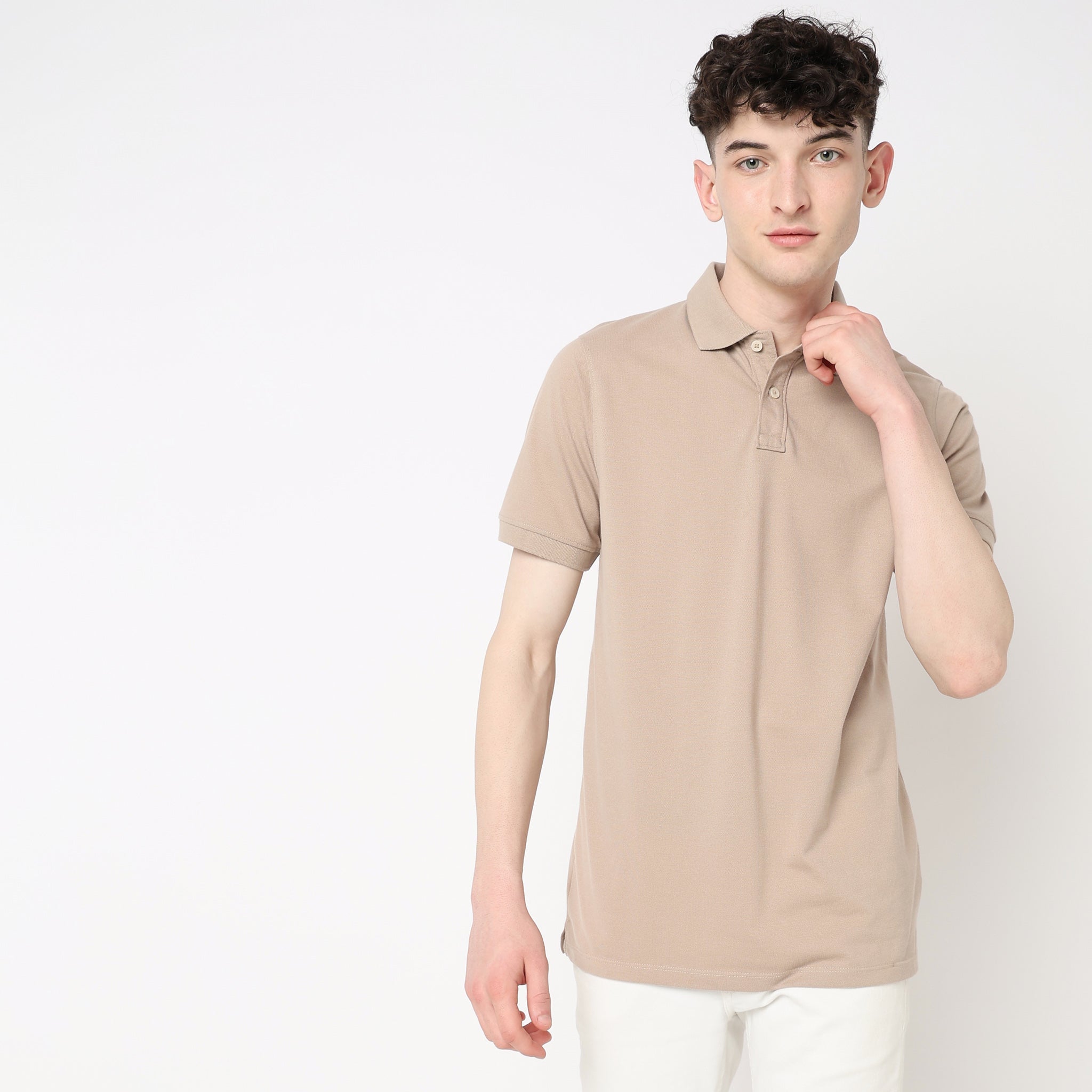 Regular Fit Solid Polo T-Shirt