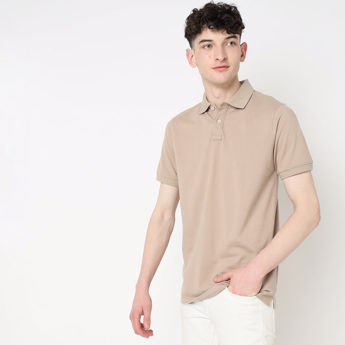 Regular Fit Solid Polo T-Shirt