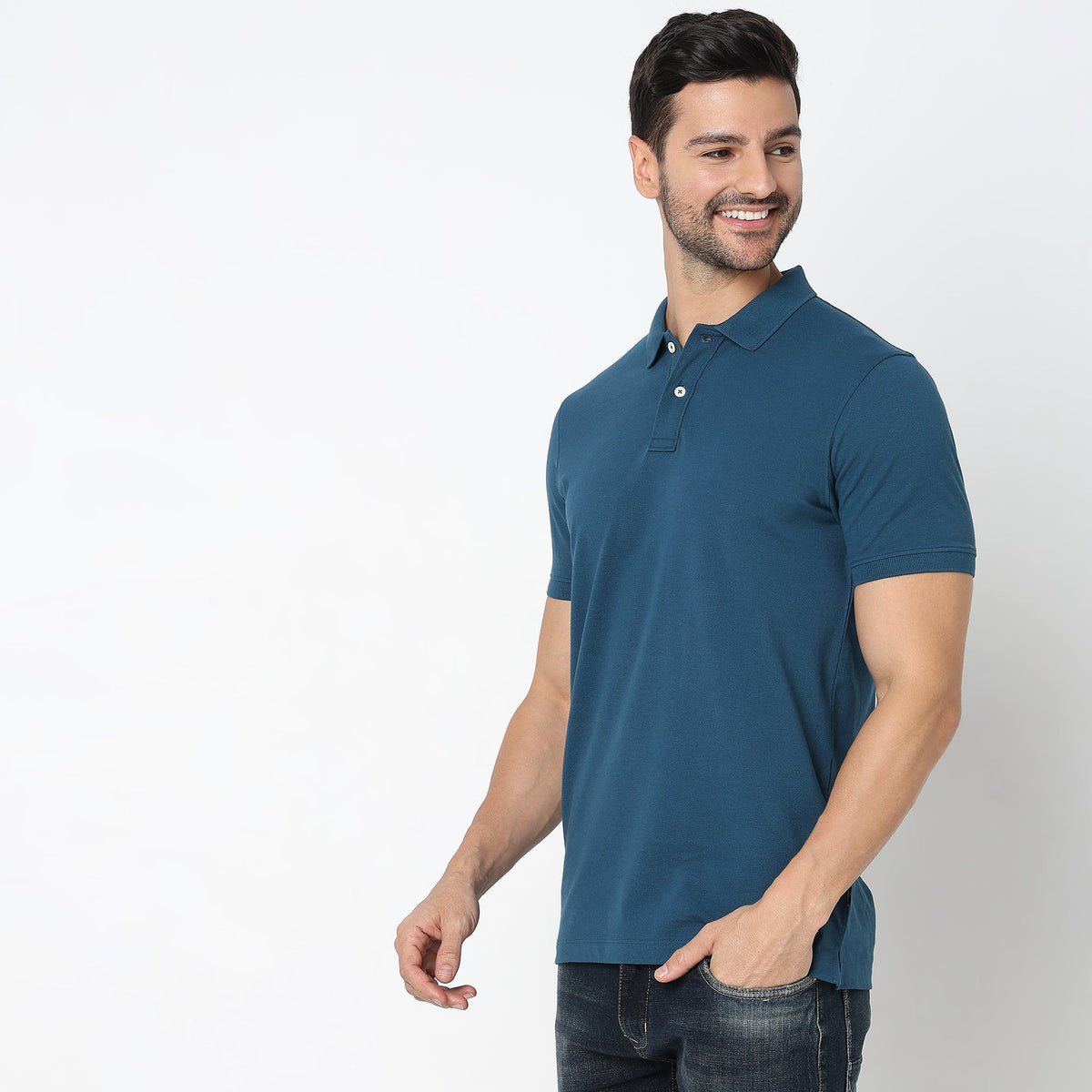 Regular Fit Solid Polo T-Shirt