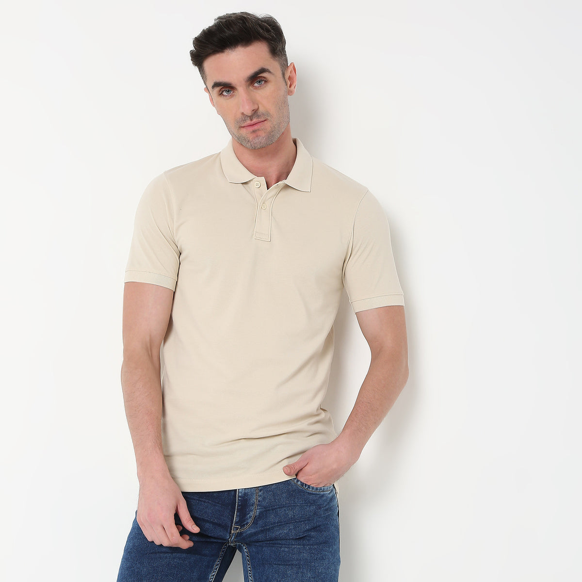 Regular Fit Solid Polo T-shirt