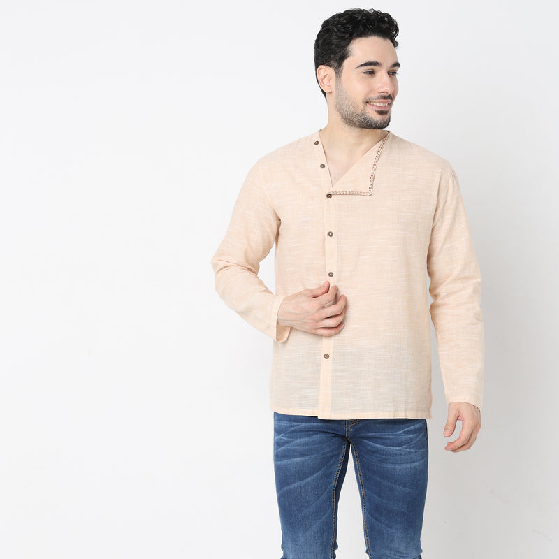 Regular Fit Solid Short Kurta