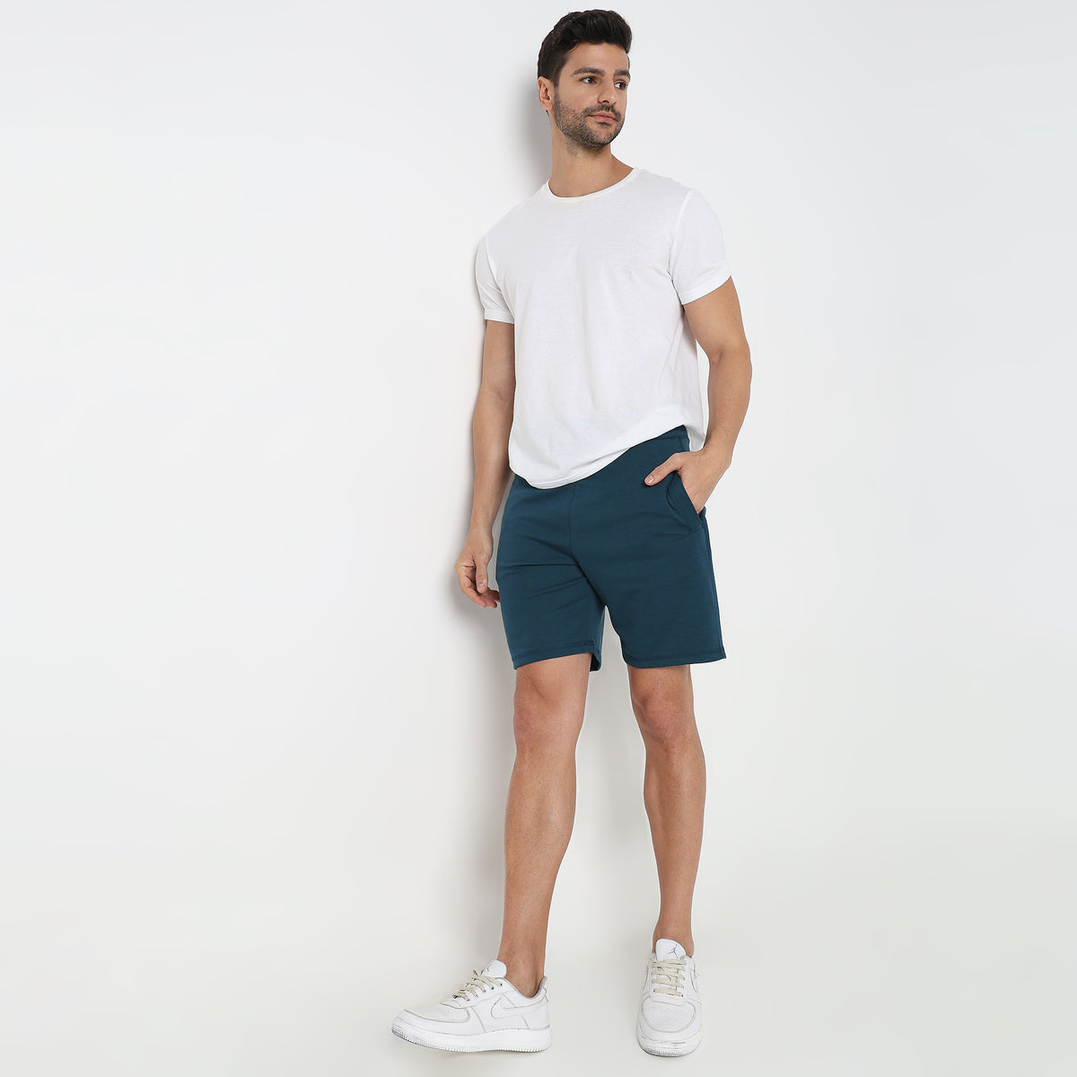 Solid Knee Length Shorts