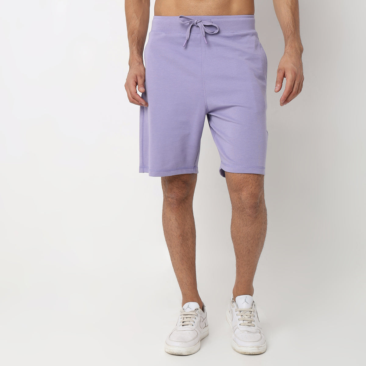 Solid Knee Length Shorts