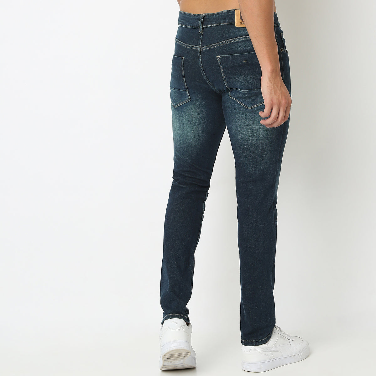 Skinny Comfort Solid Mid Rise Jeans