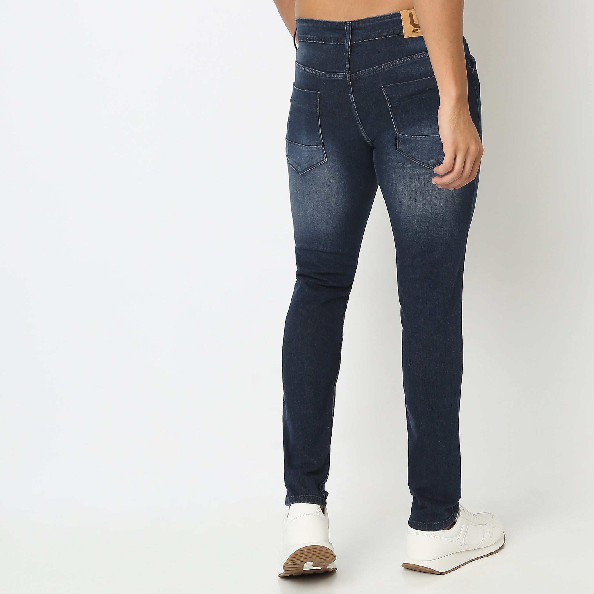 Skinny Comfort Solid Mid Rise Jeans