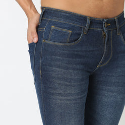 Skinny Comfort Solid Mid Rise Jeans