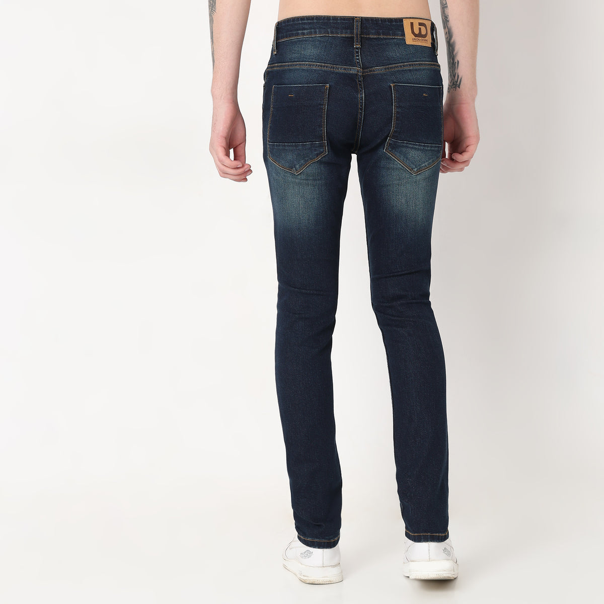 Skinny Fit Solid Mid Rise Jeans