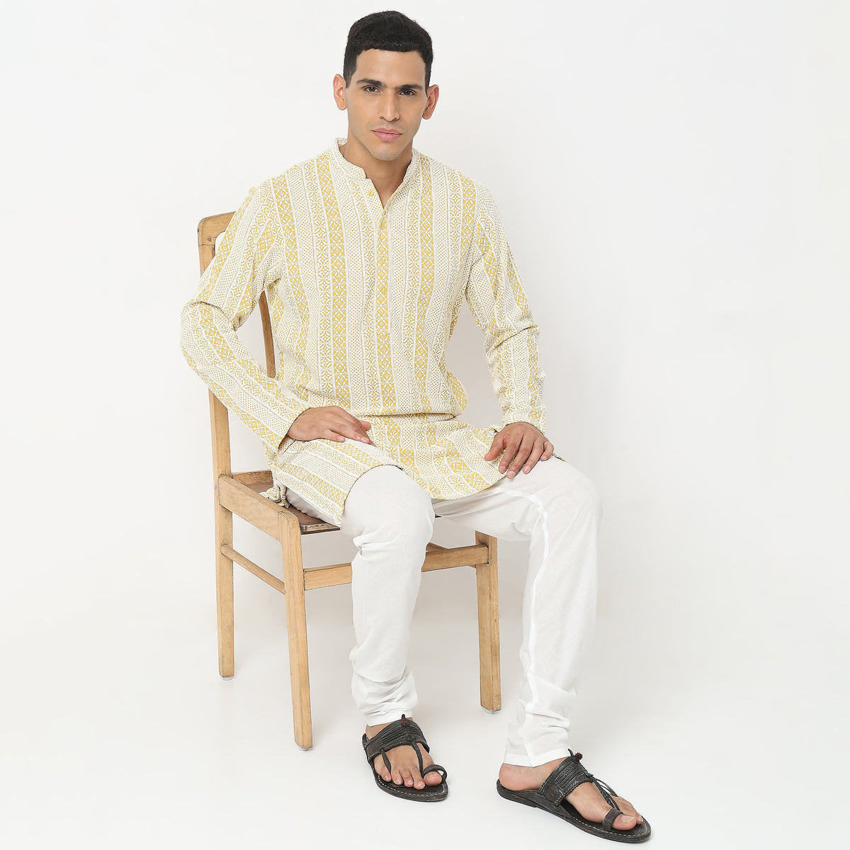 Regular Fit Embroidered Kurta Sets